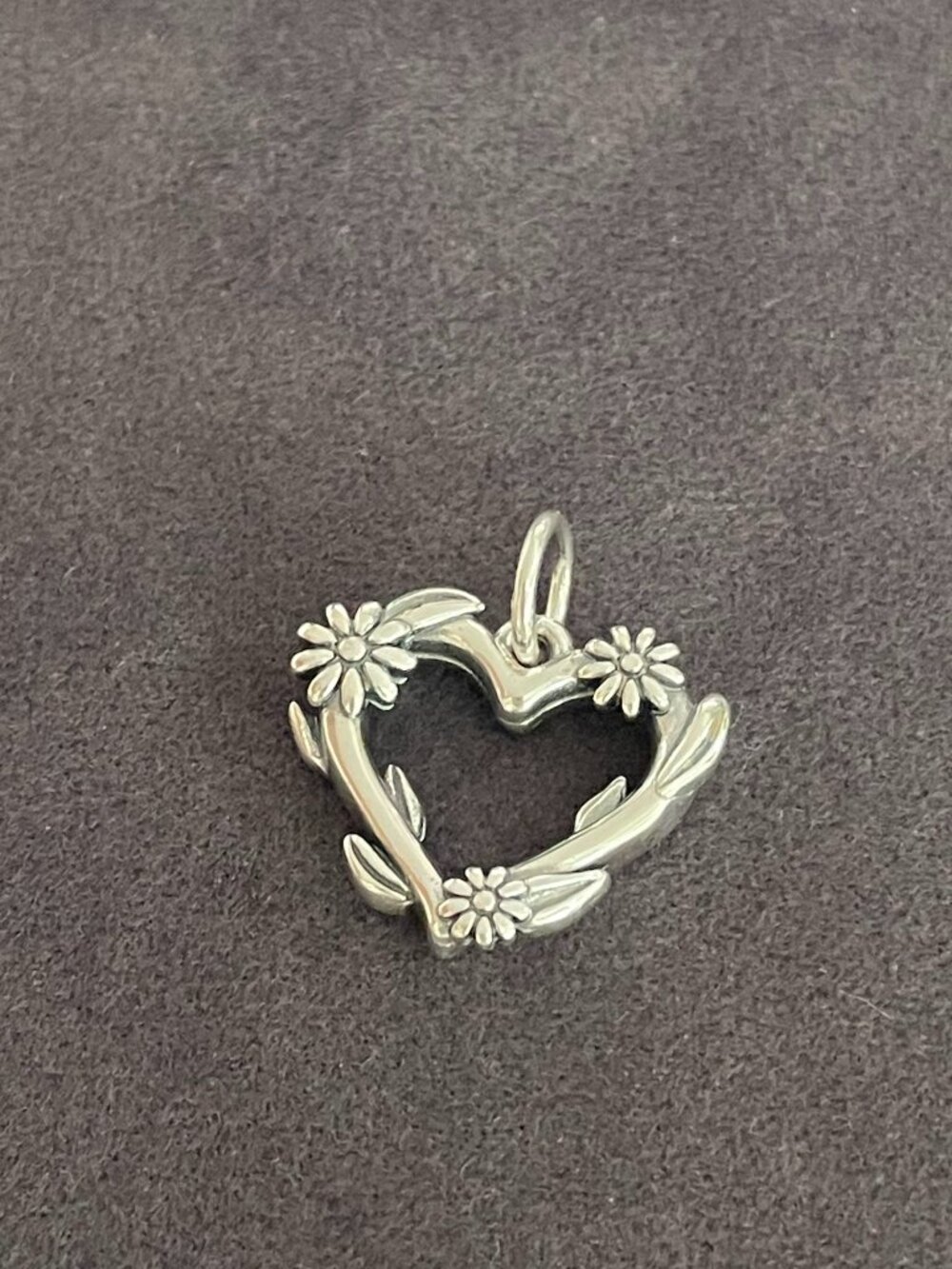 James Avery Flowering Vines Heart Charm